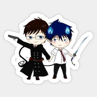 Rin & Yukio Chibi! Sticker